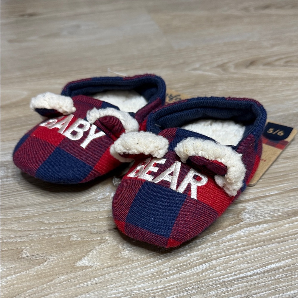 Dearfoams Christmas Red and Blue Toddler Slippers